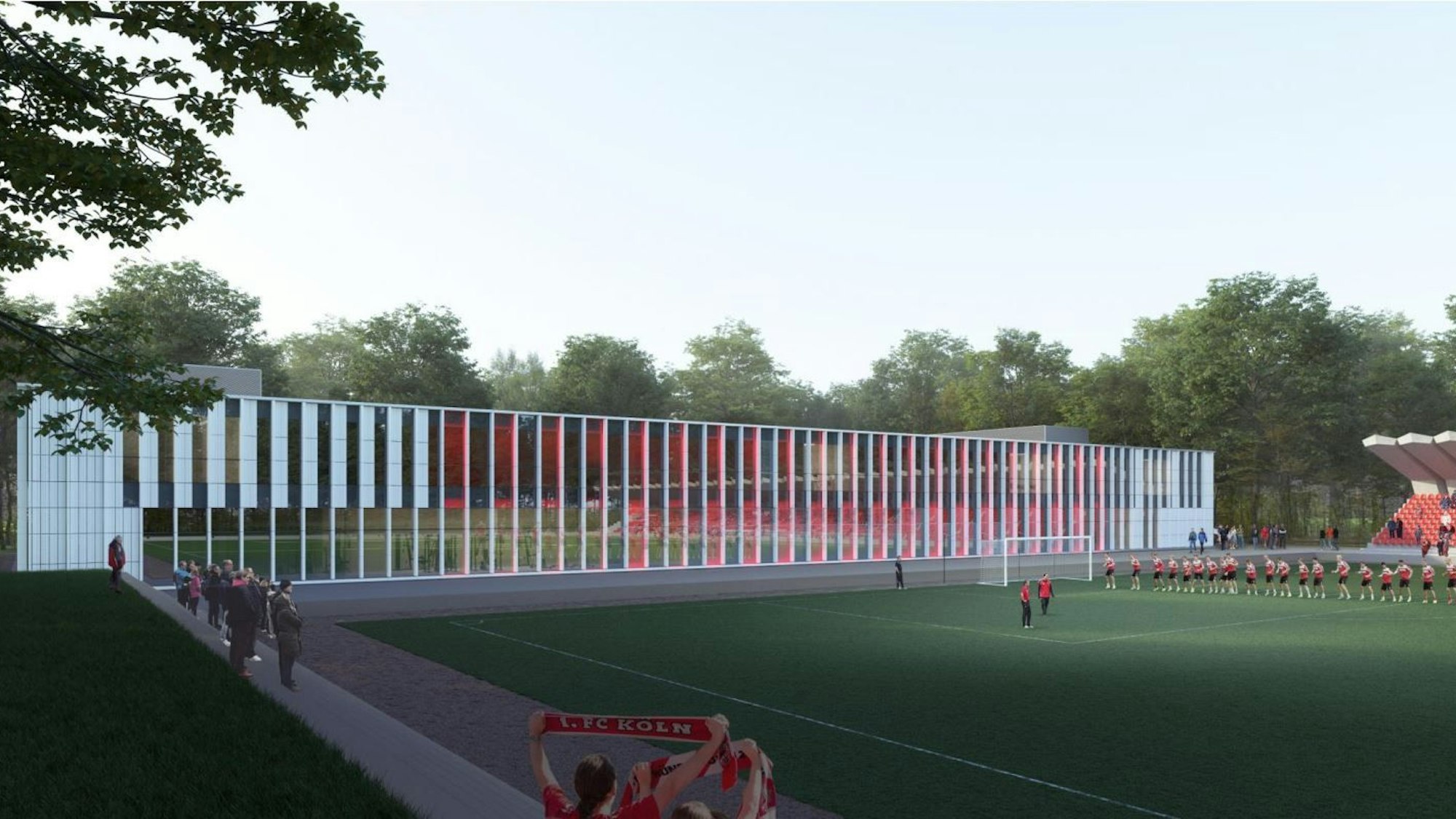 So könnte das neue Leistungszentrum des 1. FC Köln im Äußeren Grüngürtel aussehen.