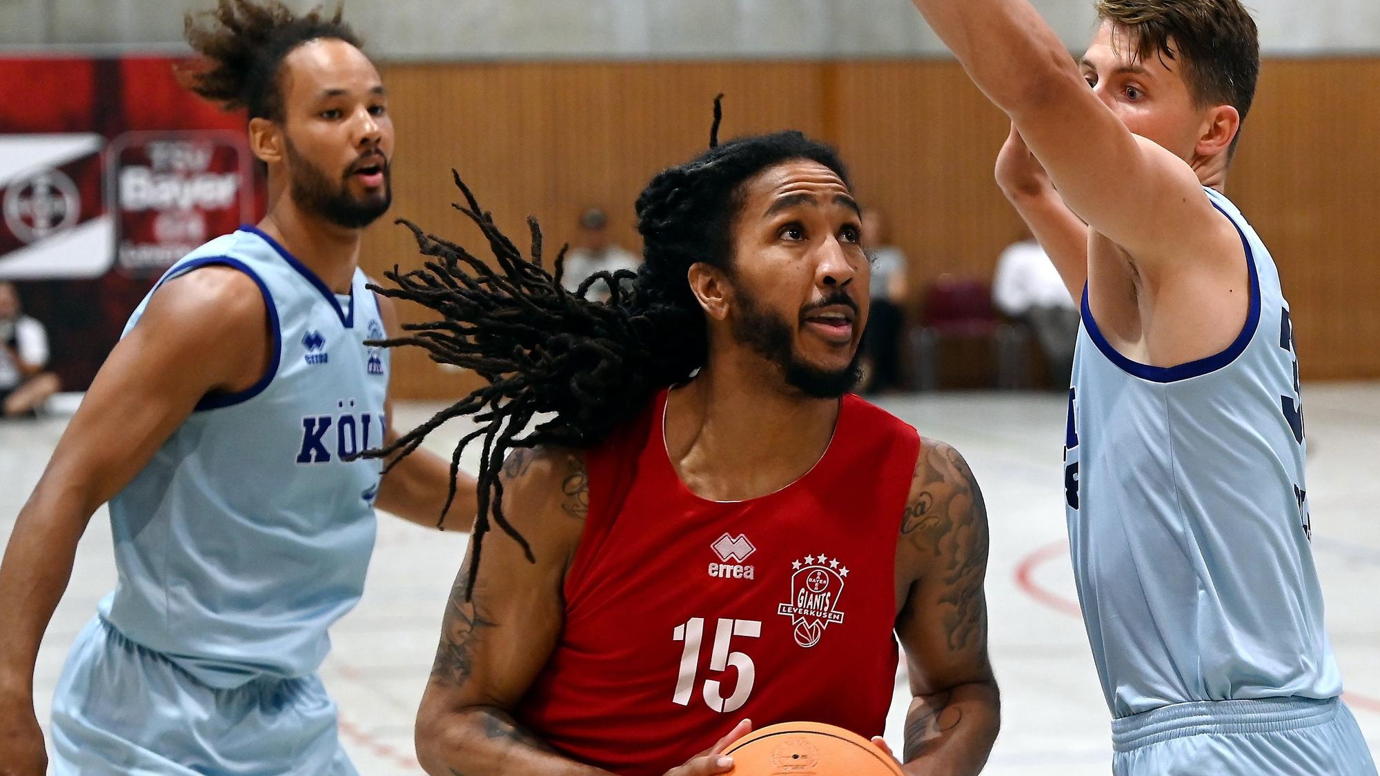 30.08.2024, Basketball-Bayer Giants - Deutzer TV
mitte: Donte Nicholas (Bayer)
Foto: Uli Herhaus