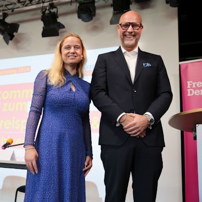 21.09.2024, Köln: Sylvia Laufenberg und Volker Görzel..FDP Parteitag.Foto:Dirk Borm