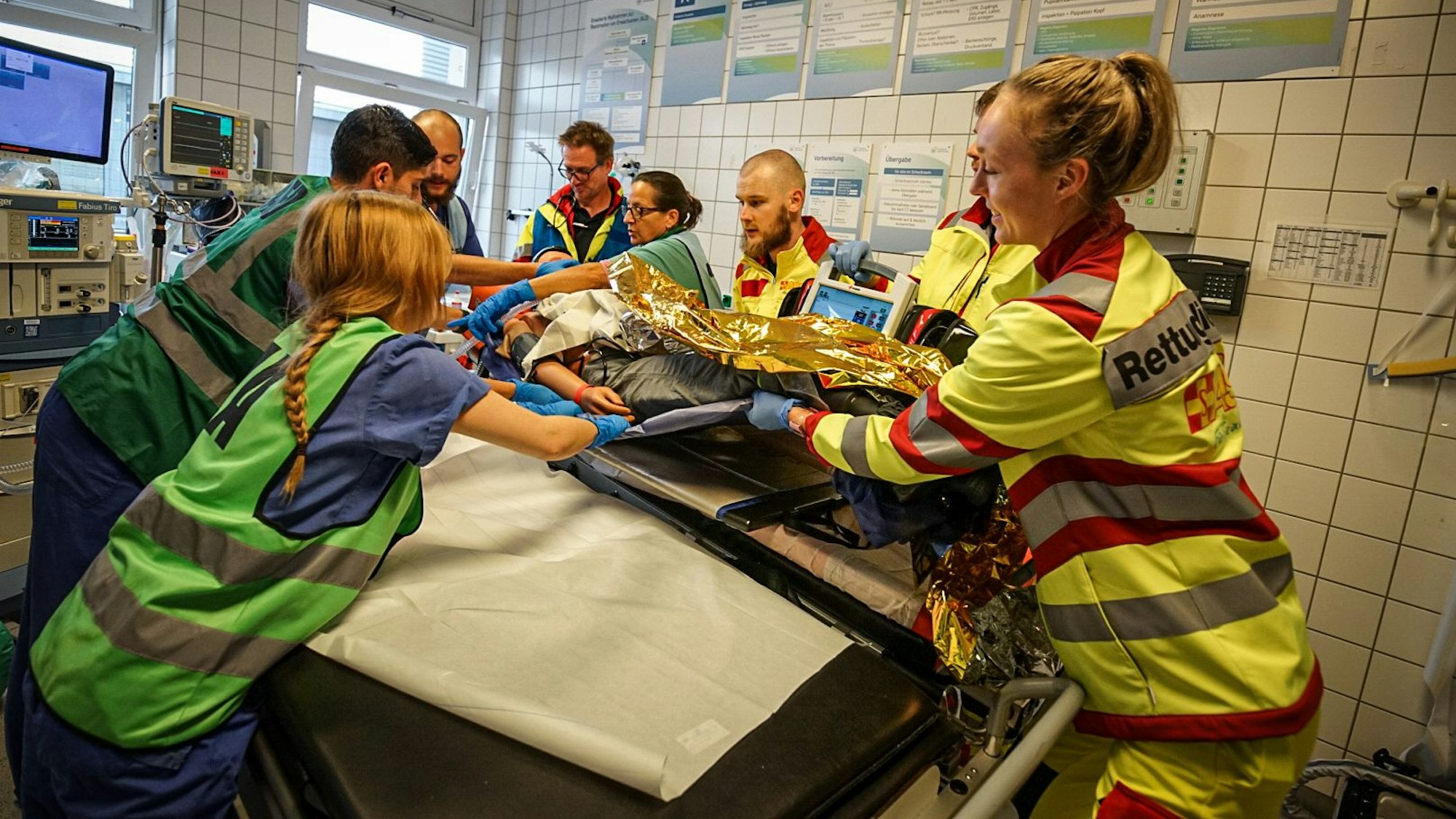 Im Klinikum simulierte man die Versorgung der 15 Verletzten.