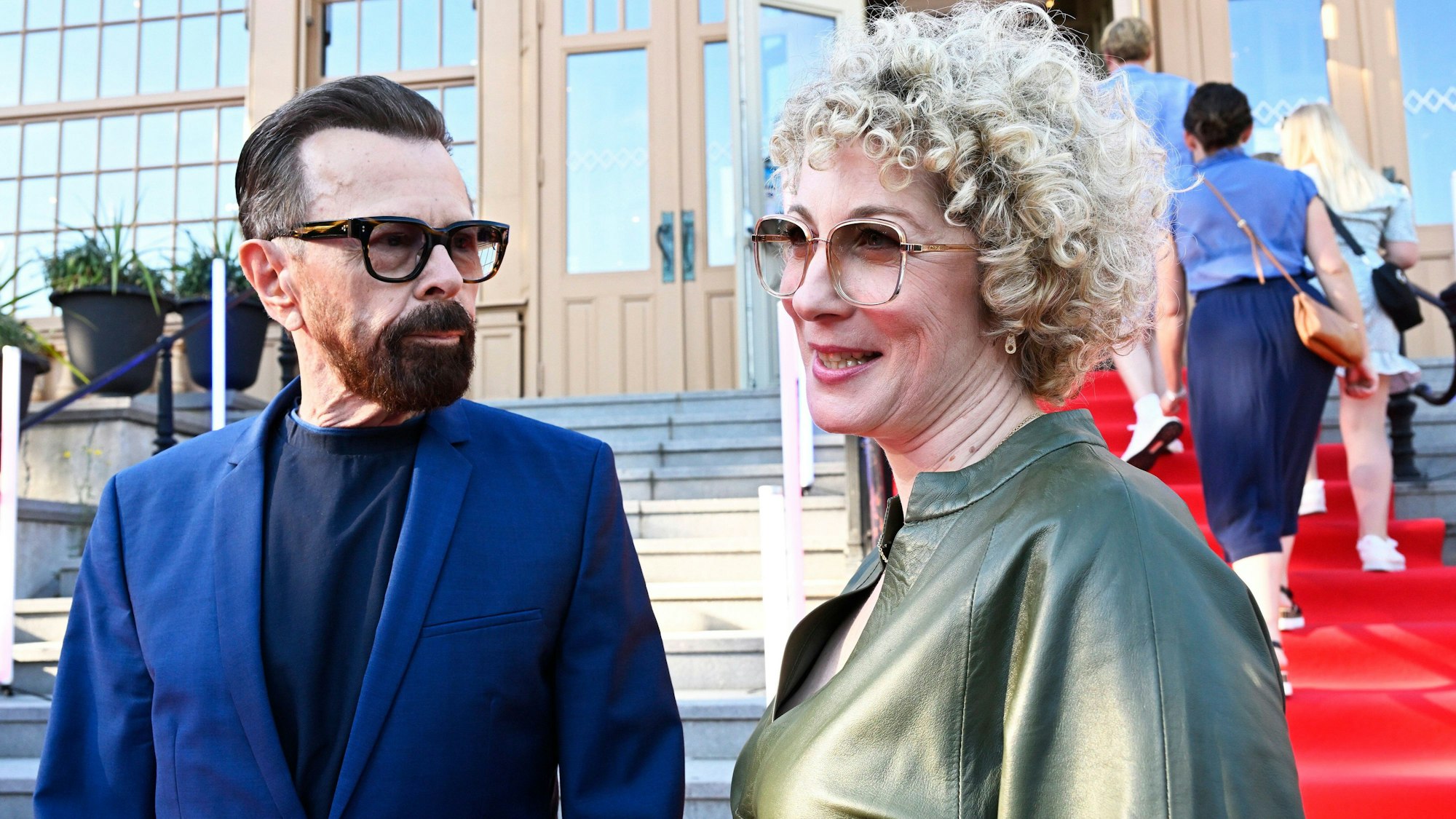 Björn Ulvaeus und Christina Sas bei einer Premierenfeier in Stockholm.