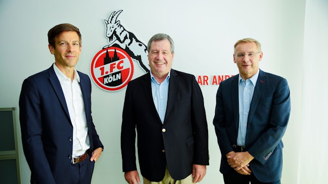 Carsten Wettich, Werner Wolf und Eckhard Sauren (v.l.) beim Gesprächstermin im Geißbockheim