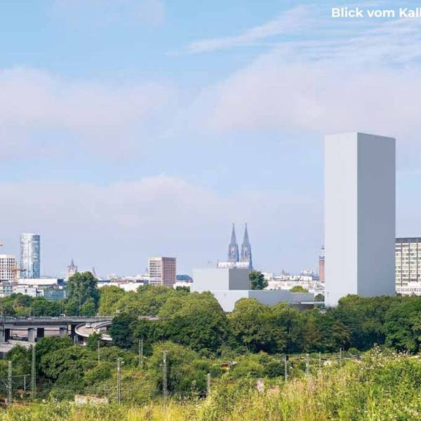 Eine Visualisierung für ein neues Hochhaus.