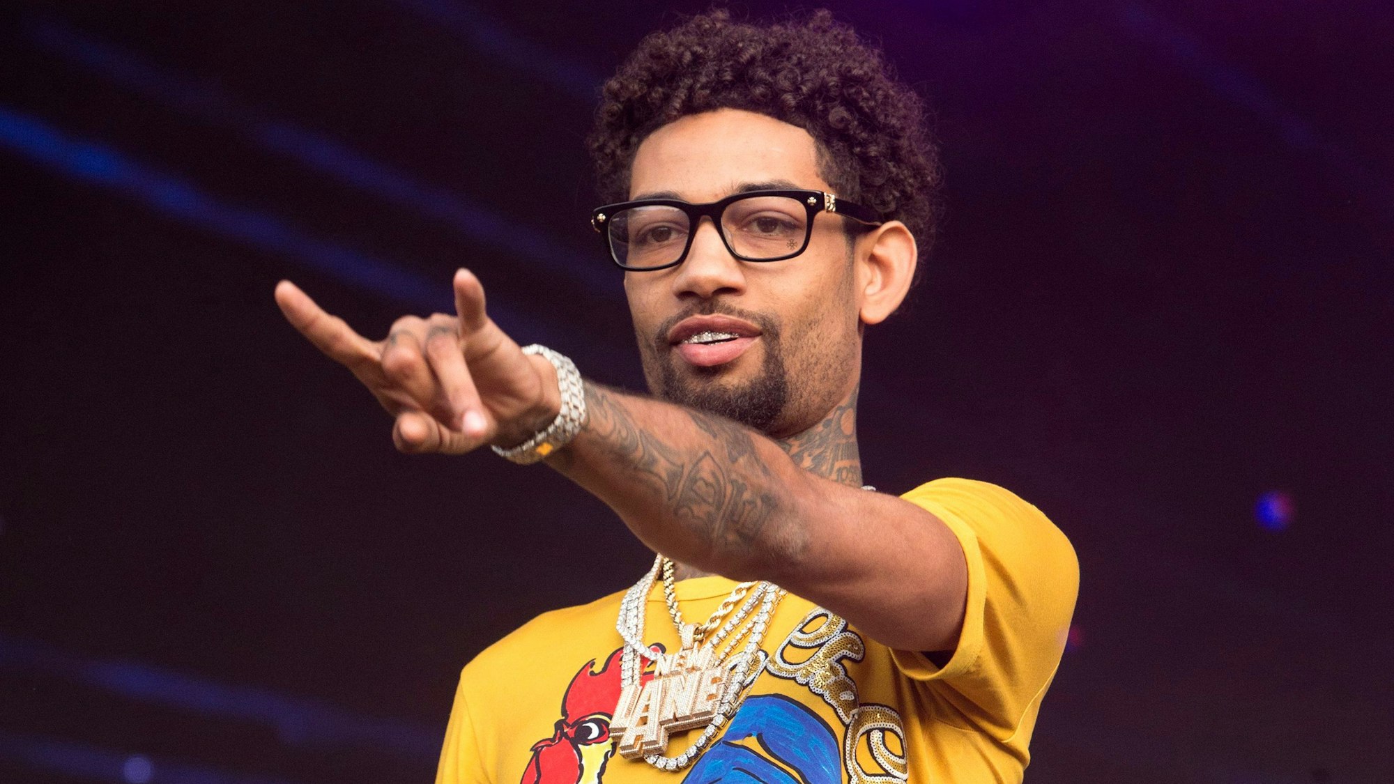 Der Rapper PnB Rock aus Philadelphia tritt auf dem Firefly Music Festival 2018 in Dover, USA, auf.