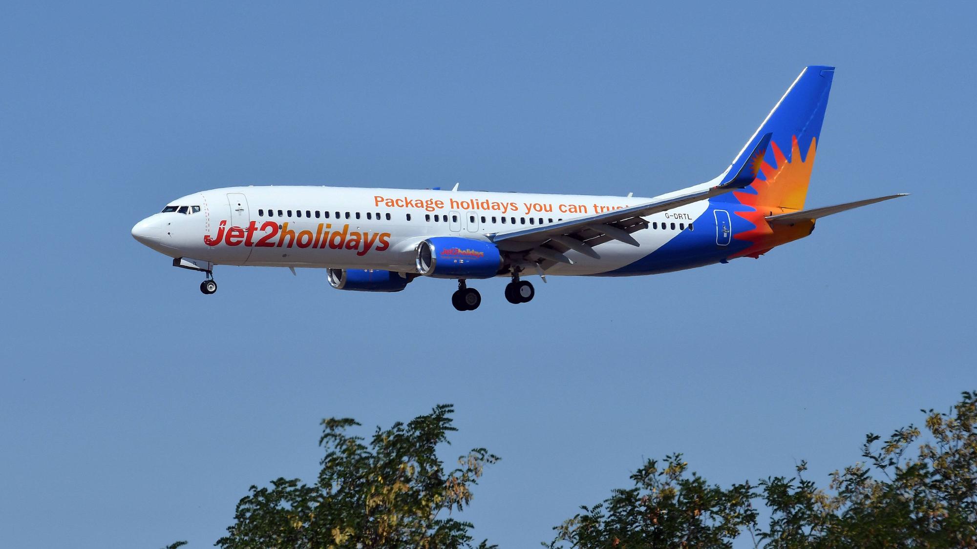 Ein Jet2-Flieger in der Luft.