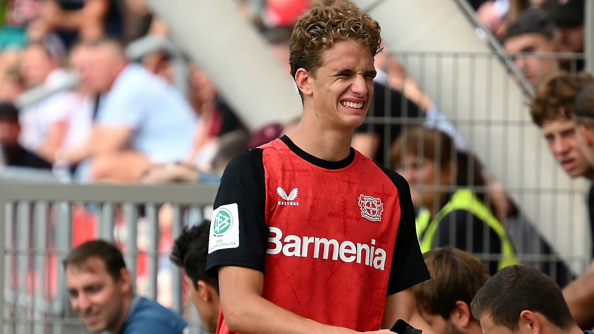 18.08.2024, Fussball A-Jug Bayer 04 - Kaiserslautern
verletzt: Andrea Natali (Bayer)
Foto: Uli Herhaus