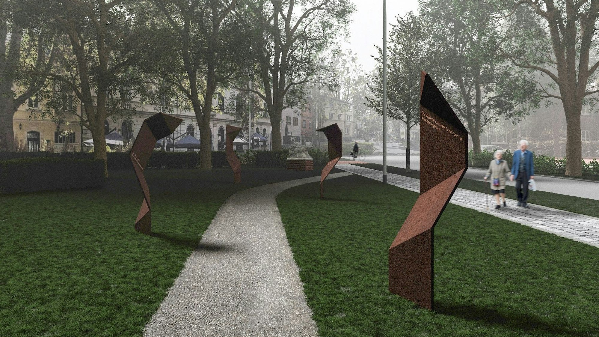 Auf dem Bild ist der Entwurf der Gedenkestätte zu sehen.