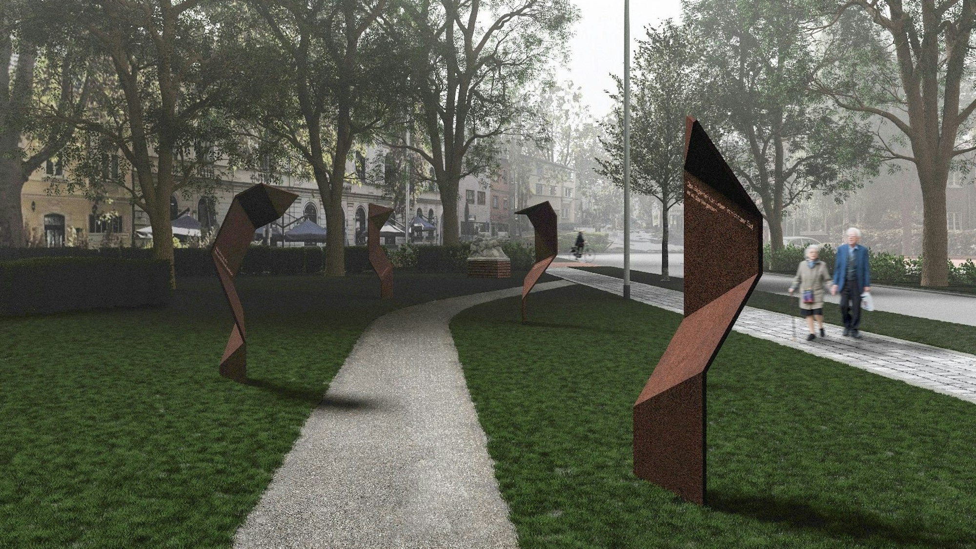 Auf dem Bild ist der Entwurf der Gedenkestätte zu sehen.