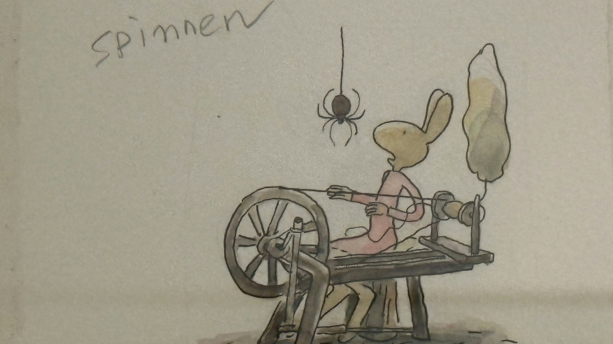 Ein von Thé gezeichnetes Wörterbuch: hier Spinnen und spinnen