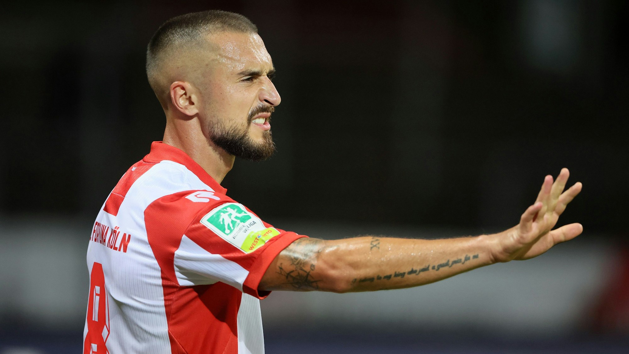 SC Fortuna Köln vs. Borussia Mönchengladbach II, 4.Liga, Stipe Batarilo-Cerdic (Fortuna), 23.08.2024, Bild: Herbert Bucco