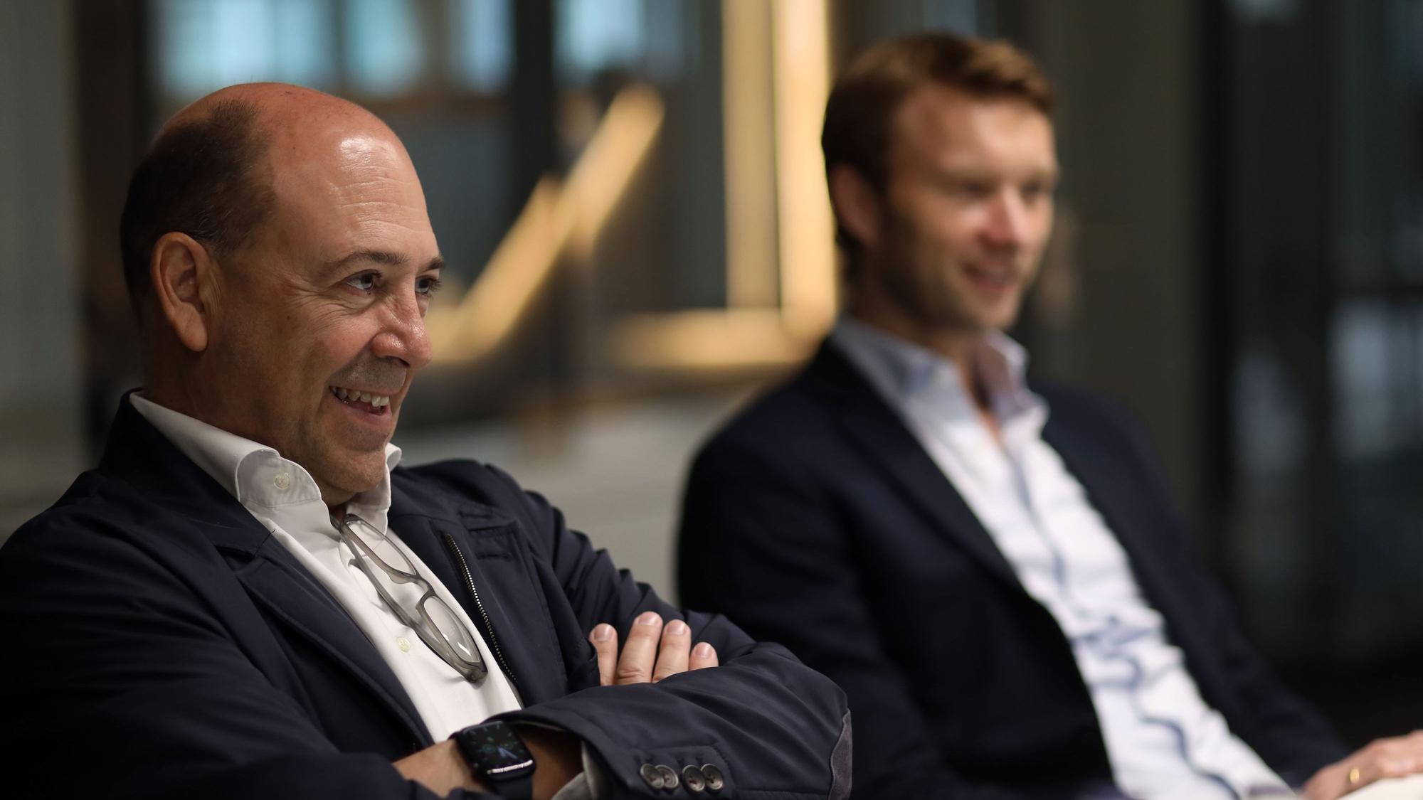 Fernando Carro (links) und Simon Rolfes beim Gesprächstermin im Neven-DuMont-Haus