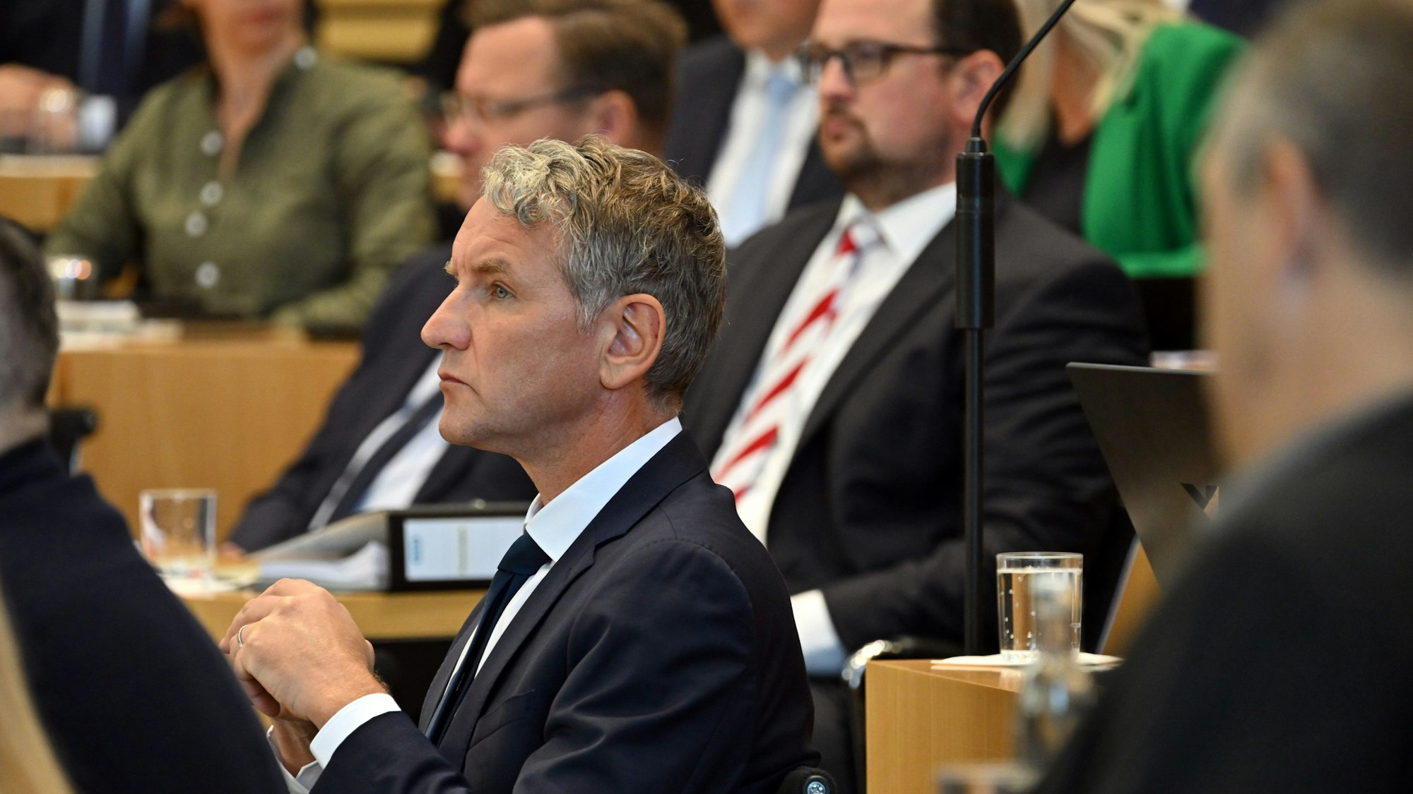 Björn Höcke, AfD-Fraktionschef, während der konstituierenden Sitzung des Thüringer Landtags. Am 1. September wurde in Thüringen ein neuer Landtag gewählt.
