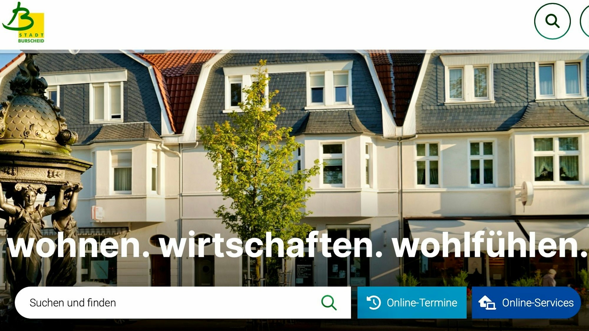 Die Internetseite der Stadt Burscheid seit dem 26. September 2024