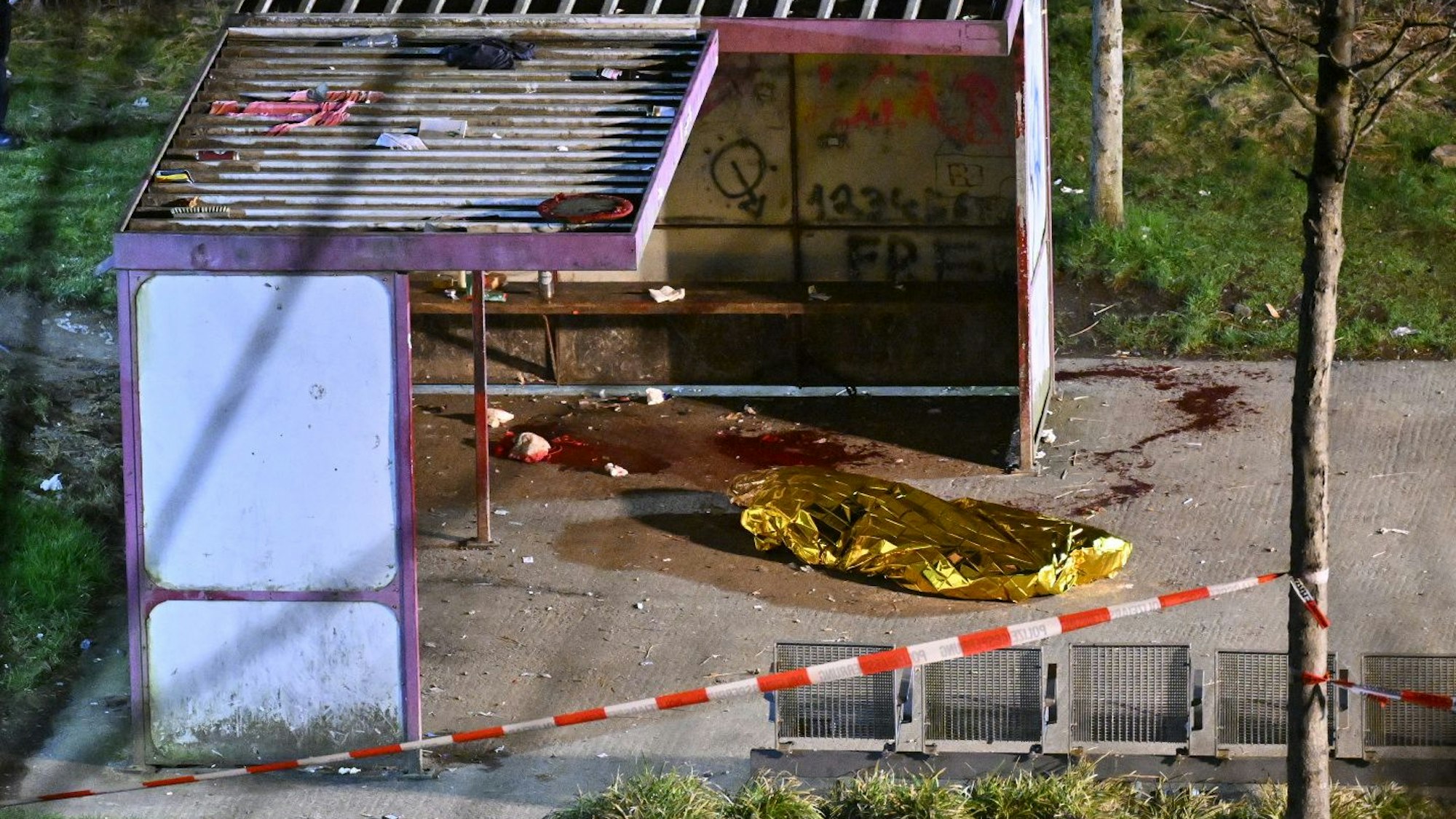 Blick auf den Tatort am Gummersbacher Trinkerbüdchen