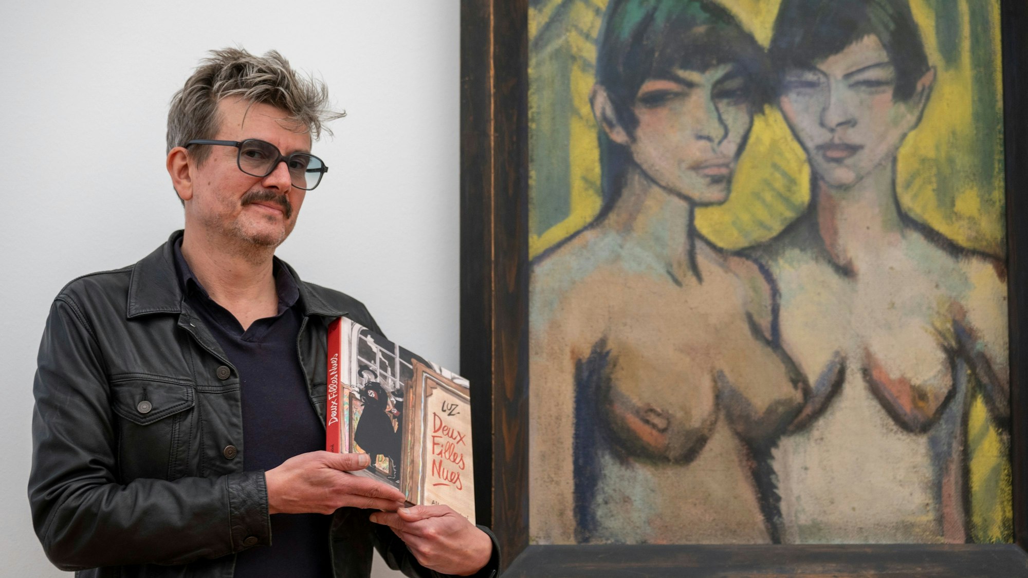 30.09.2024, Köln: Der französische Comiczeichner Luz hat ein Buch über ein Gemälde von Otto Müller geschrieben. Das Bild hängt im Museum Ludwig.