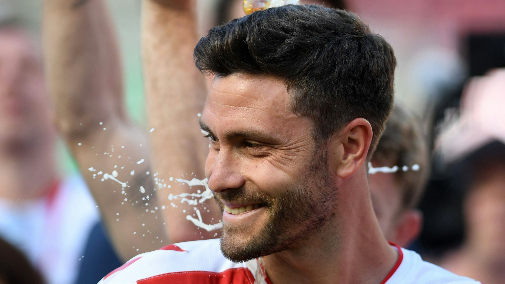 27.05.2023, Cologne, Germany, Rhein-Energie-Stadium, 1. FC Koeln vs FC Bayern Muenchen - 1. Bundesliga, Jonas Hector 1. FC Koeln lacht Foto Ralf Treese, Ralf Treese DFB / DFL REGULATIONS PROHIBIT ANY USE OF PHOTOGRAPHS AS IMAGE SEQUENCES AND/OR QUASI-VIDEO. Cologne Rhein-Energie-Stadium North Rhine-Westphalia Germany *** 27 05 2023, Cologne, Germany, Rhein Energie Stadium, 1 FC Koeln vs FC Bayern Muenchen 1 Bundesliga, Jonas Hector 1 FC Koeln laughs photo Ralf Treese, Ralf Treese DFB DFL REGULATIONS PROHIBIT ANY USE OF PHOTOGRAPHS AS IMAGE SEQUENCES AND OR QUASI VIDEO Cologne Rhein Energie Stadium North Rhine Westphalia Germany / 521_KOEFCB20230527_199 / Treese-521