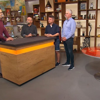 Christian und Lars Lührig (v.r.) mit Horst Lichter und Detlev Kümmel bei „Bares für Rares“.