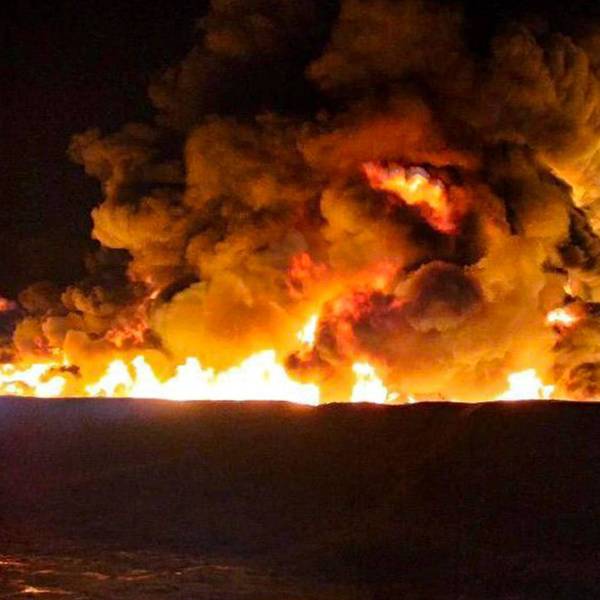 Ein Großbrand in der Region Brjansk. Nach einem ukrainischen Angriff soll ein russisches Munitionsdepot in der Region in Flammen stehen. (Symbolbild)