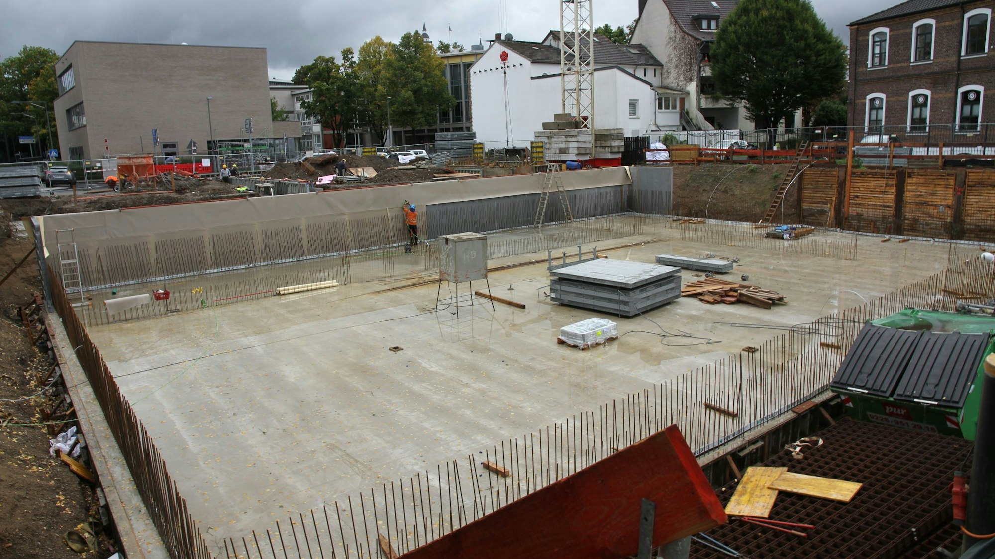 Baustelle für eine Turnhalle
