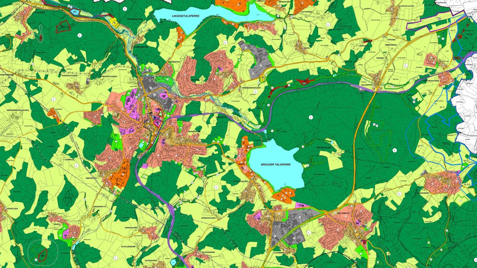 Die Grafik zeigt einen Ausschnitt aus dem neuen Flächennutzungsplan.
