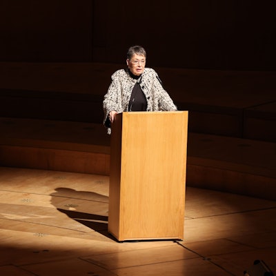 Barbara Schock-Werner bei der Mitgliederversammlung des Zentral-Dombau-Vereins zu Köln (ZDV) in der Philharmonie.