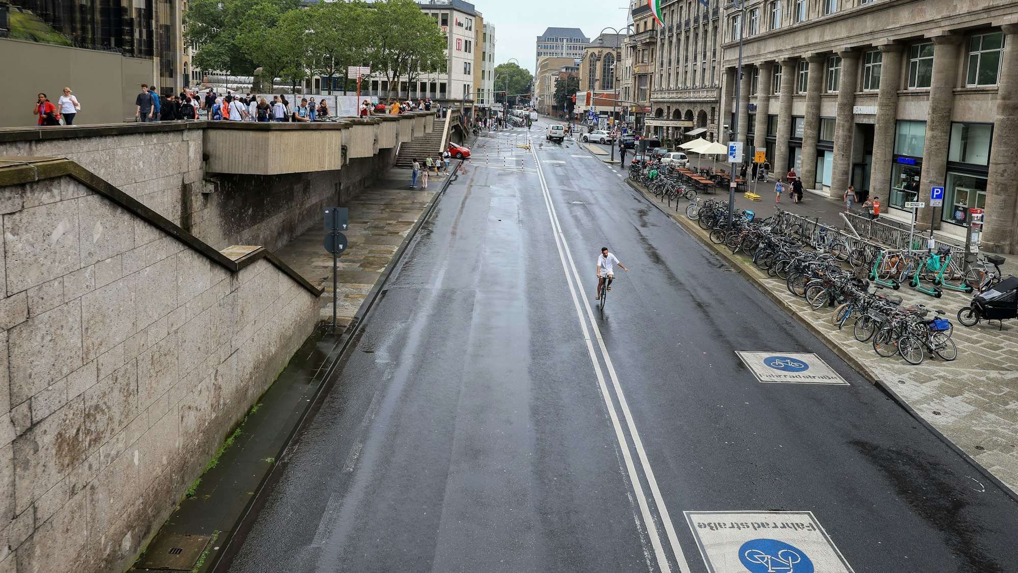Keine Radständer: Die Trankgasse ohne die Abstellanlagen für Räder.