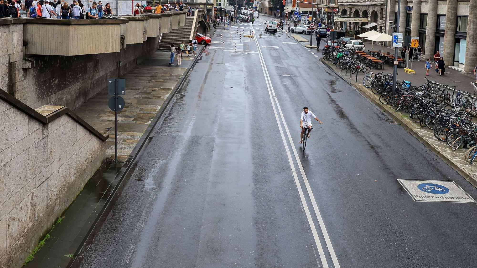 Fahrradstreifen in der Trankgasse