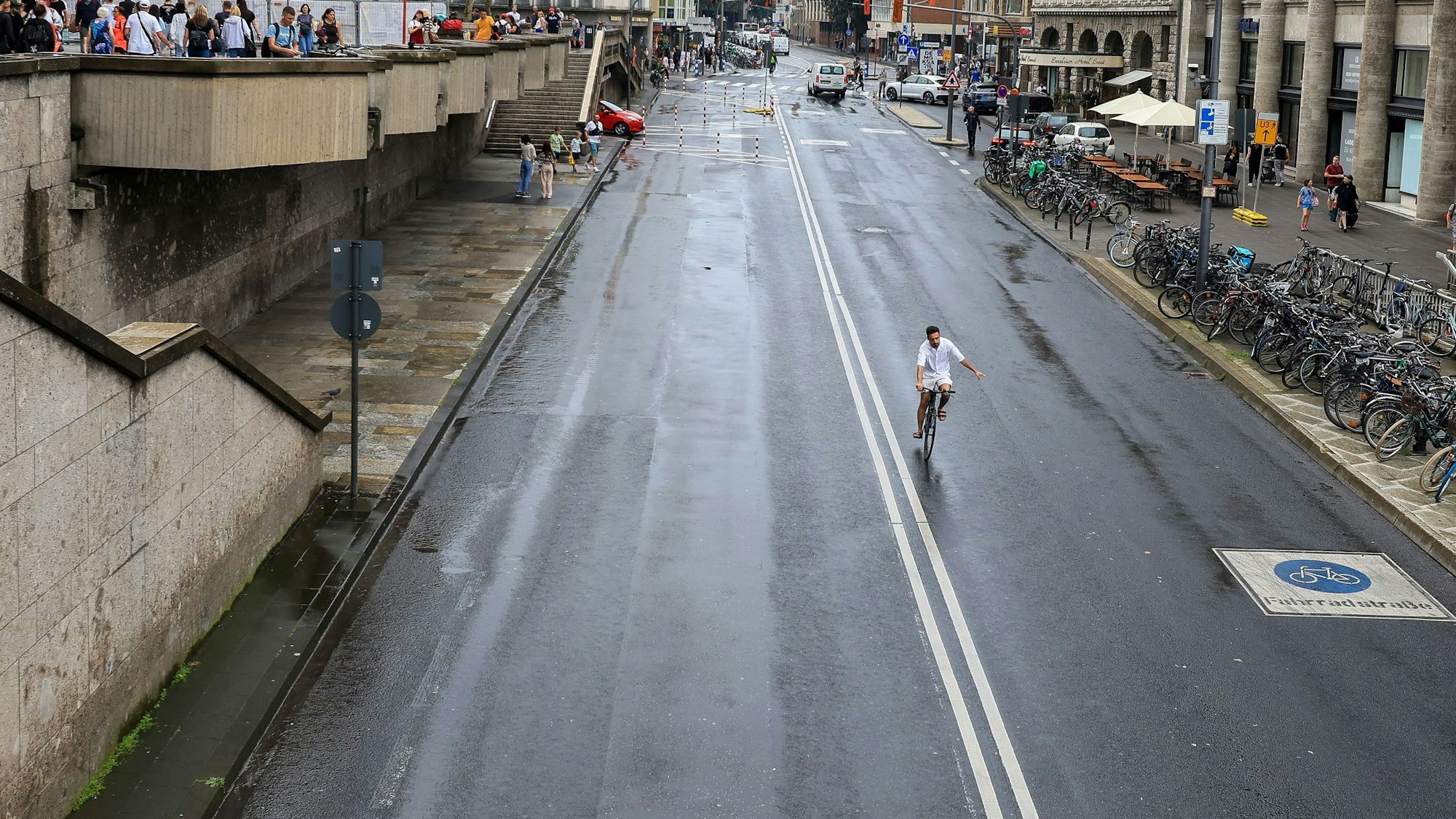 Fahrradstreifen in der Trankgasse