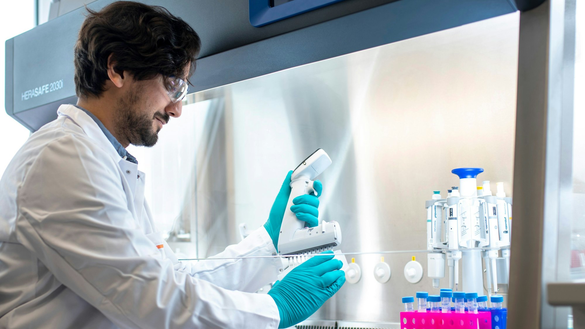 Ein Covestro-Labor für Biotechnik in Leverkusen.