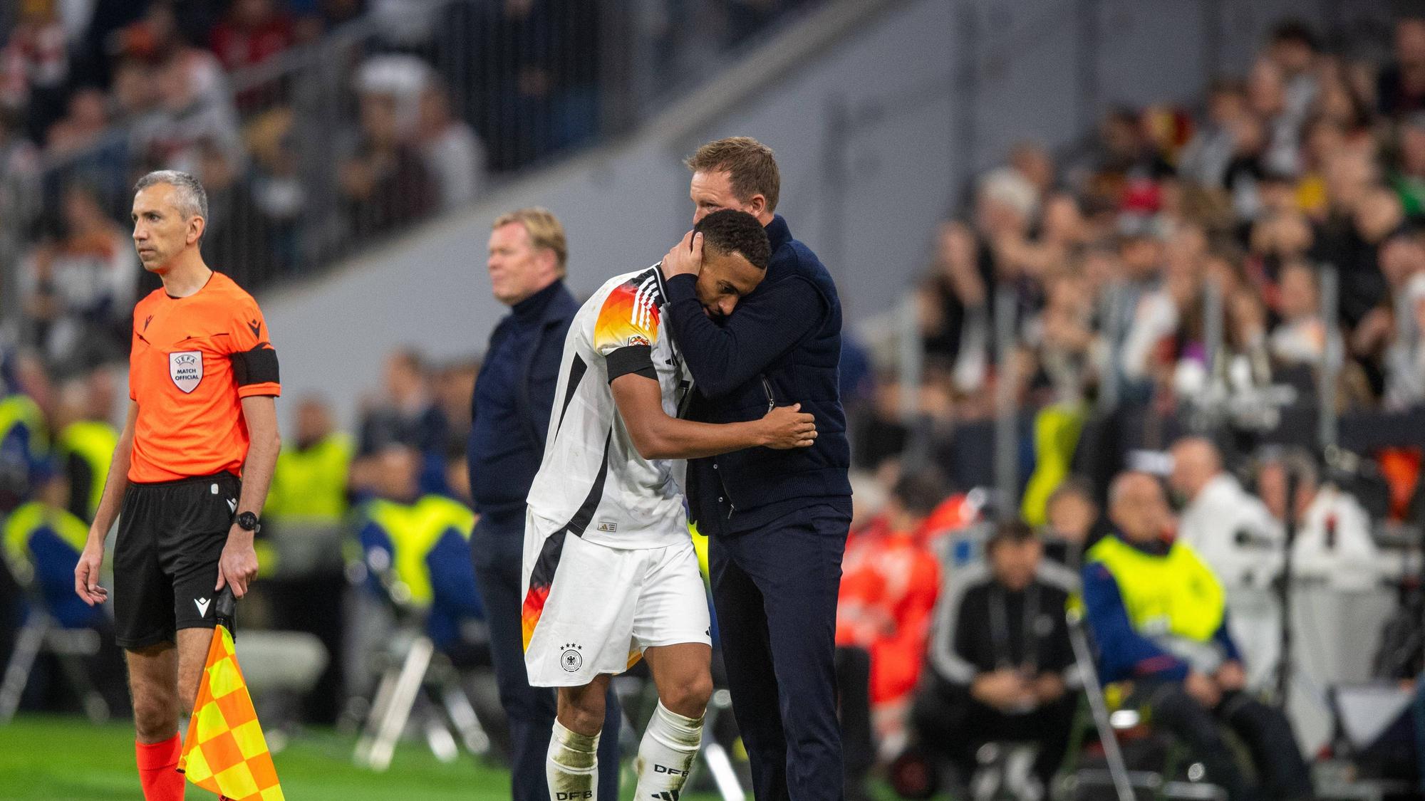Jamie Leweling hatte bei dem Länderspiel zwischen Deutschland und den Niederlanden sein Debüt.