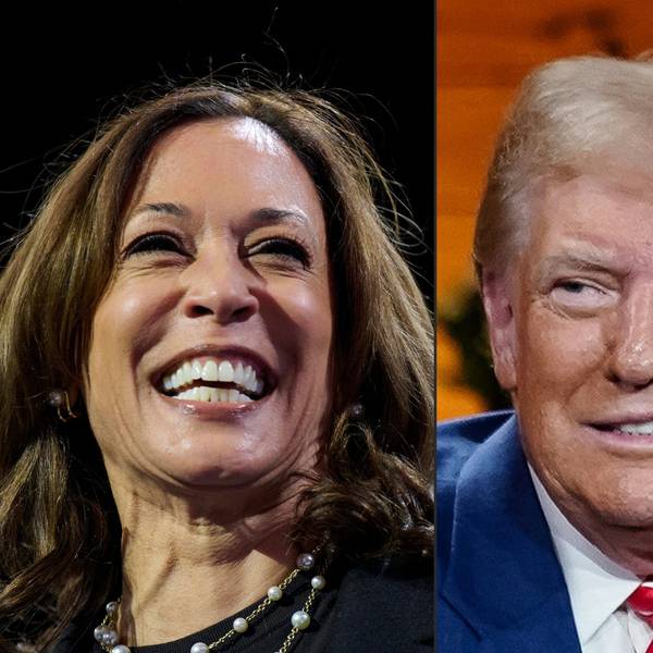 Kamala Harris (l.) und Donald Trump