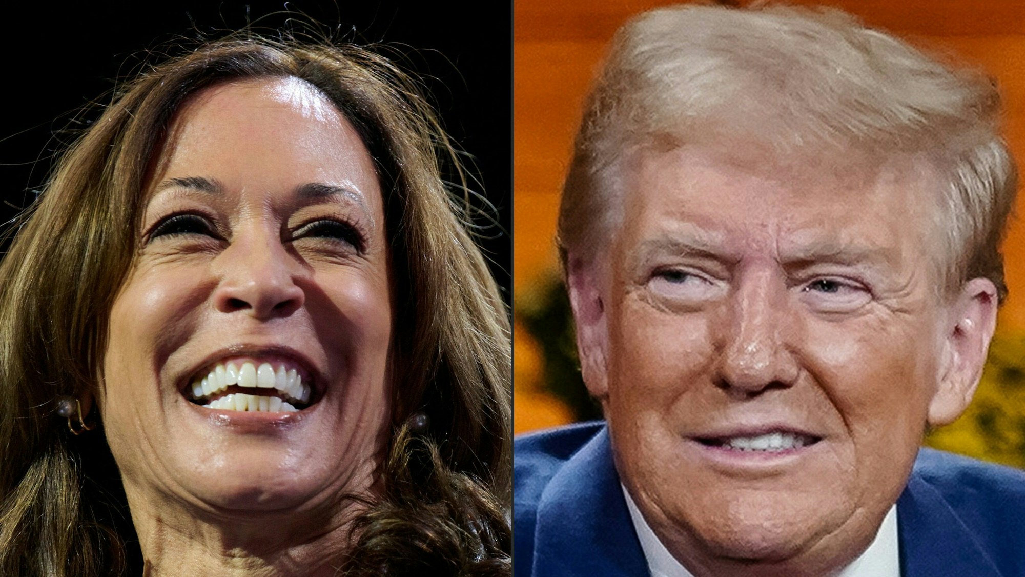 Kamala Harris (l.) und Donald Trump