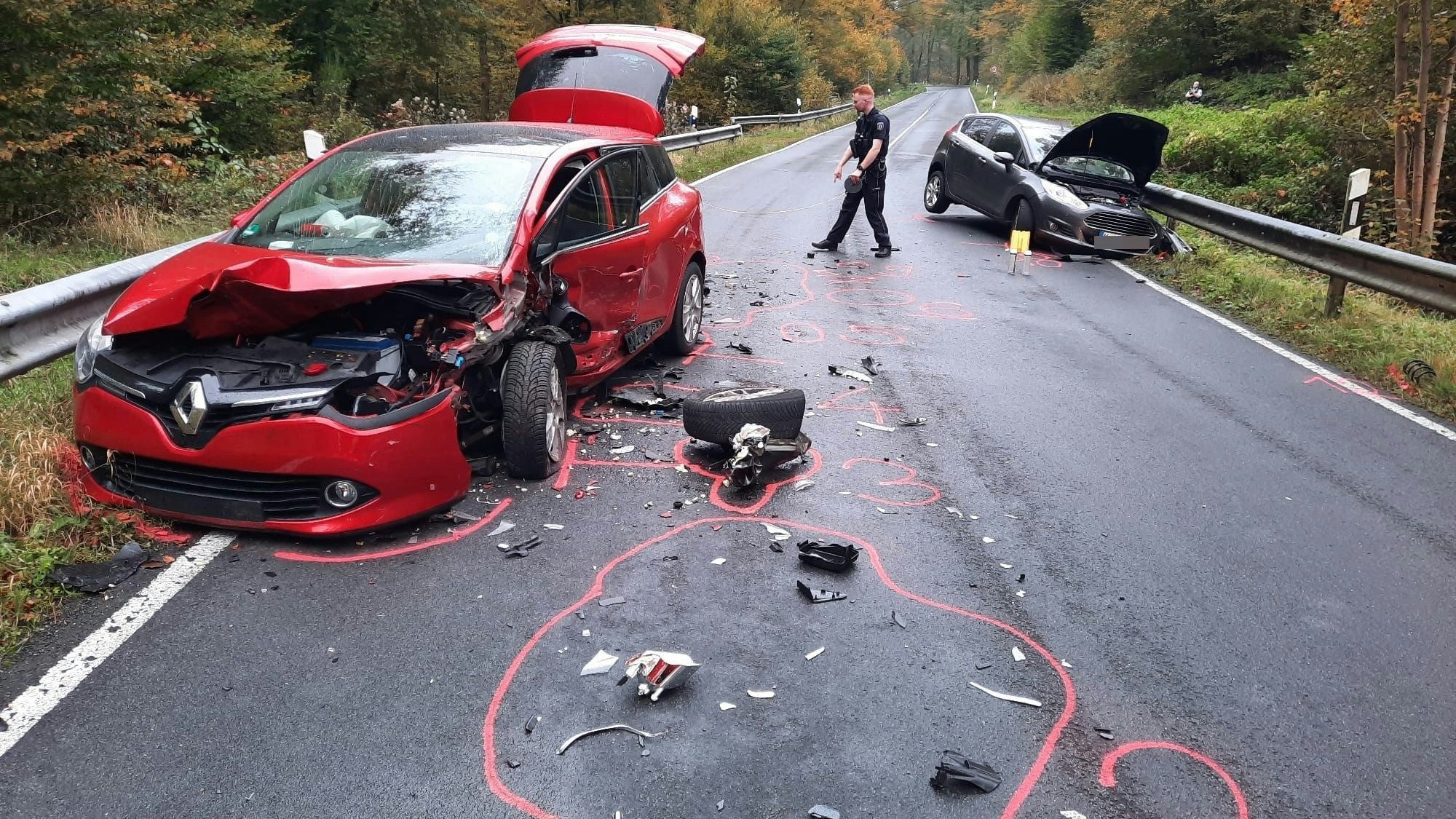 Unfall auf der Schmelztalstraße zwischen Bad Honnef und Aegidienberg.
