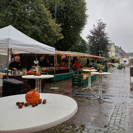 Schlebuscher Bauernmarkt am 19.10.2024 im Regen