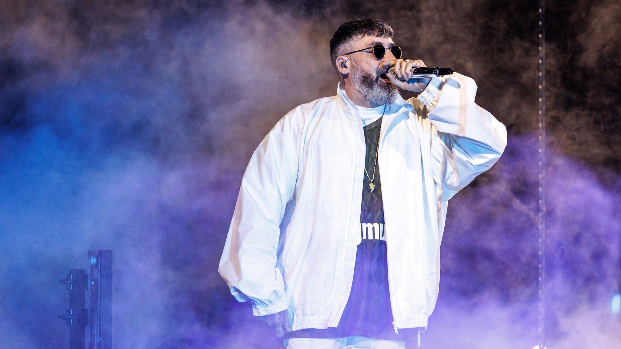 Musiker Sido bei einem Auftritt.