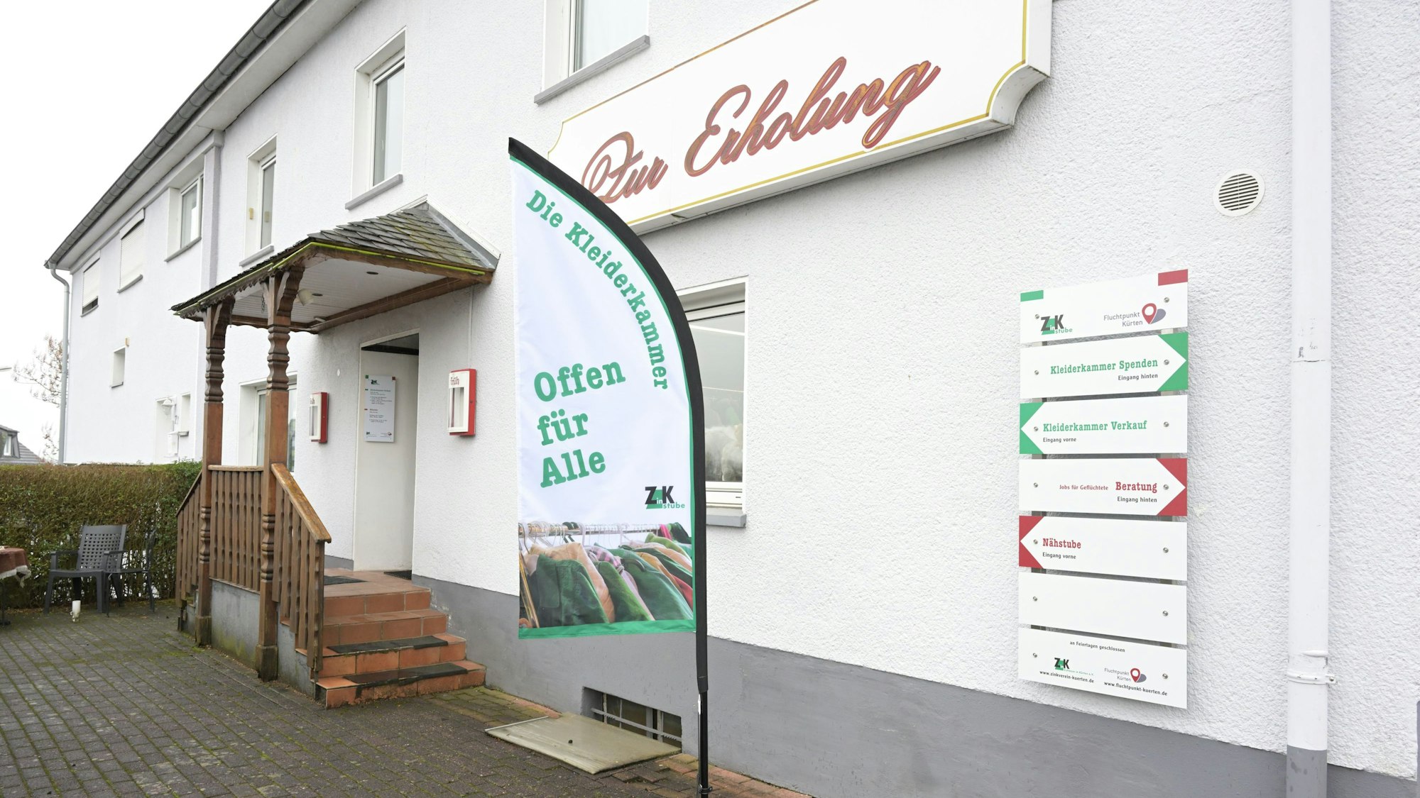 Das Foto zeigt das Gebäude, in der die Kleiderkammer untergebracht ist