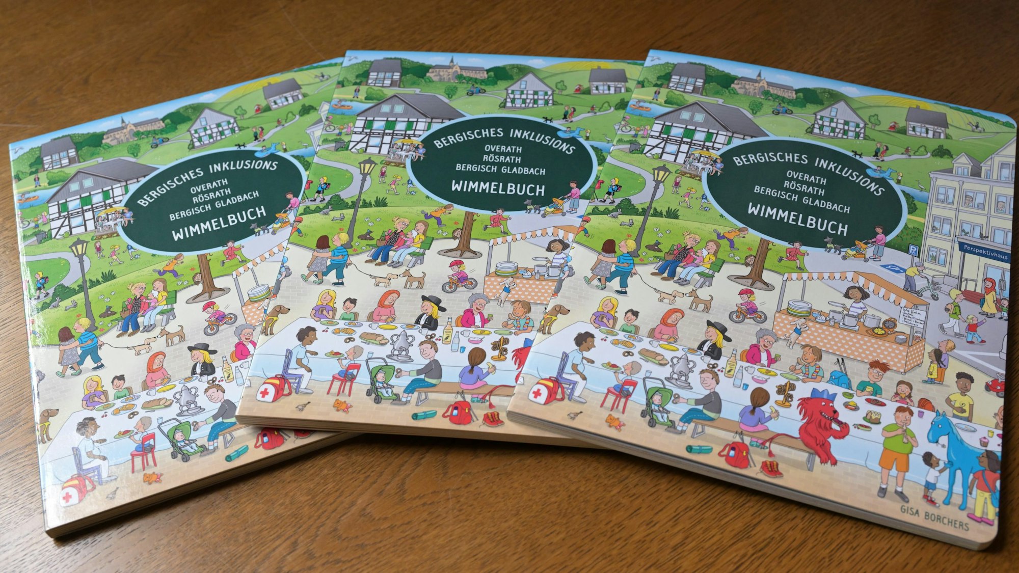 Das Foto zeigt das Titelblatt des Bergischen Inklusions-Wimmelbuch
