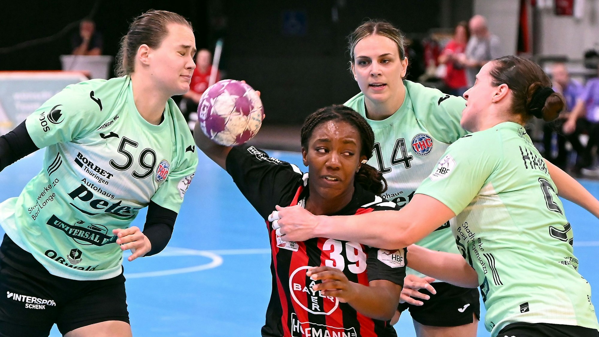 08.09.2024, Handball-Bayer Leverkusen - Thüringen
mitte: Jennifer Souza (Bayer)
Foto: Uli Herhaus