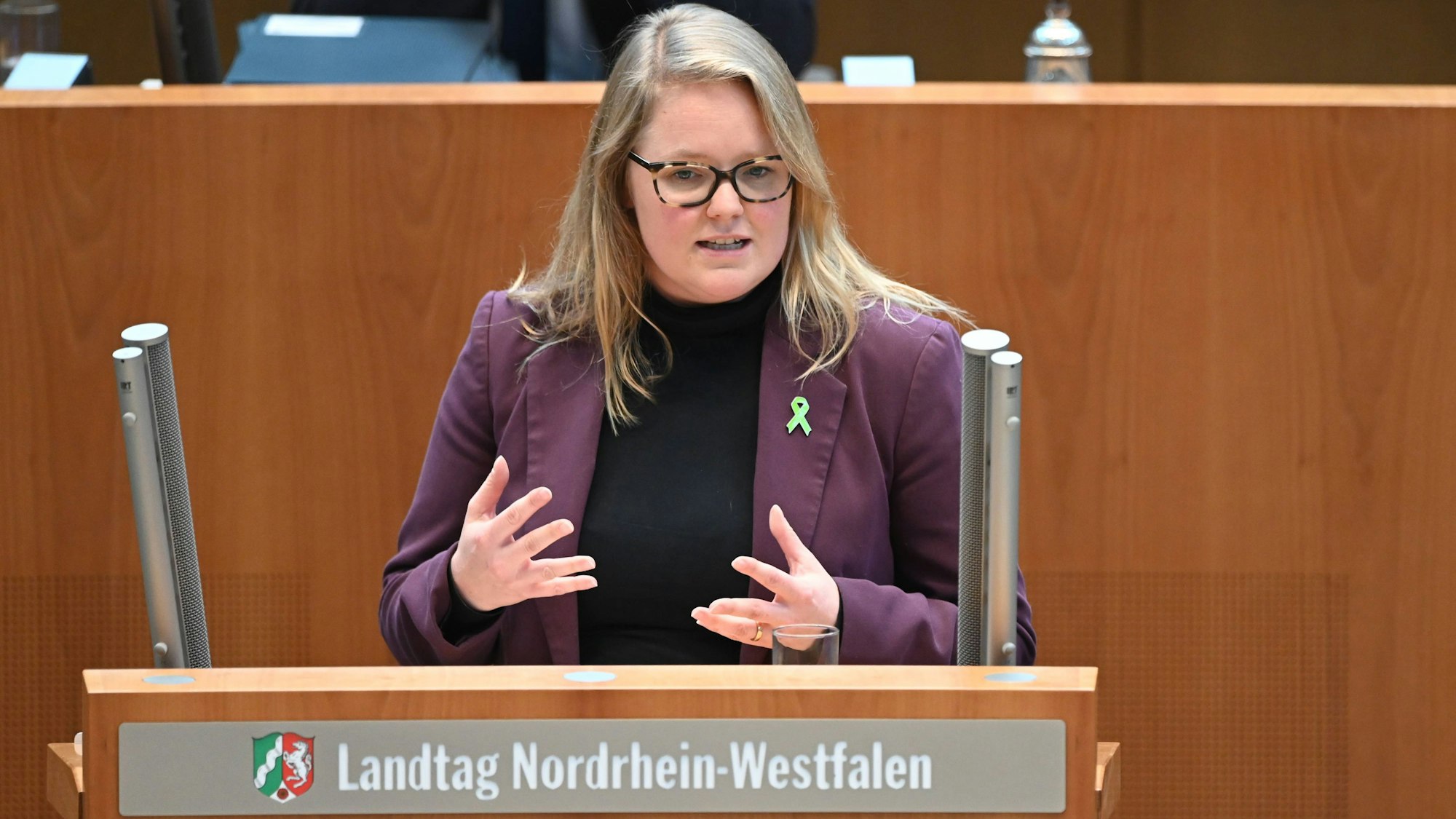 Lisa-Kristin KAPTEINAT, SPD-Fraktion, bei ihrer Rede im Landtag Nordrhein-Westfalen.