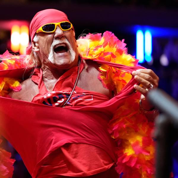Das Bild zeigt Wrestling-Legende Hulk Hogan. Foto: Alex Brandon/AP/dpa