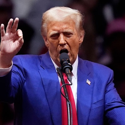 Donald Trump bei seinem Auftritt im Madison Square Garden in New York City am letzten Sonntag. (Archivbild).