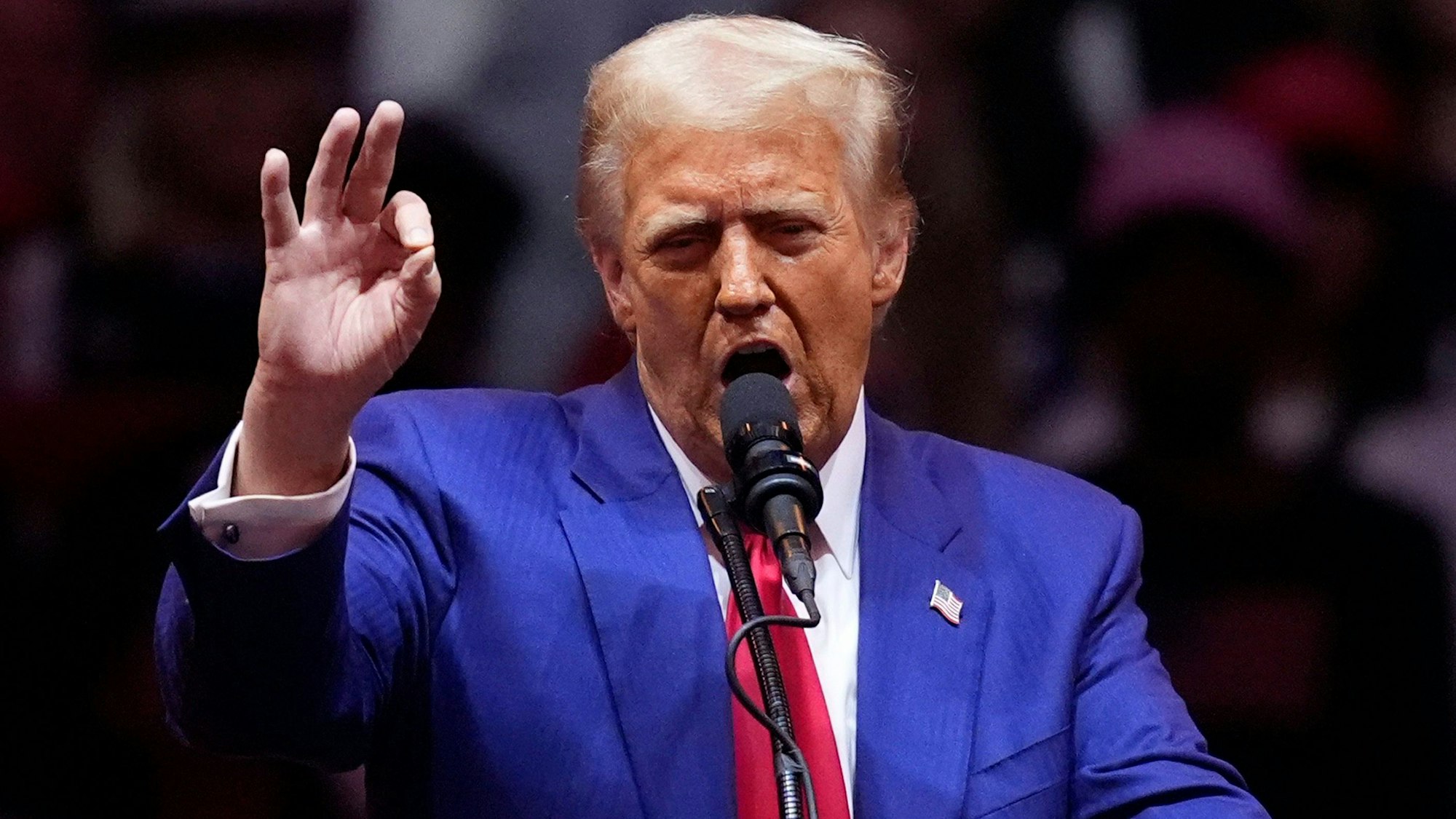 Donald Trump bei seinem Auftritt im Madison Square Garden in New York City am letzten Sonntag. (Archivbild).