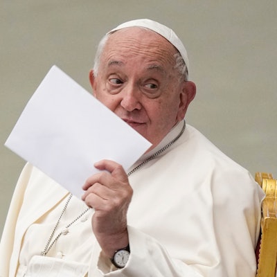 Papst Franziskus nimmt an einer Sitzung der 16. Generalversammlung der Bischofssynode im Vatikan teil.