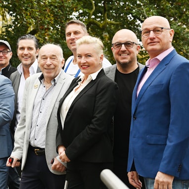 Pressekonferenz mit Roberto Campione. Bei der Oberbürgermeisterwahl 2025 wird er nicht als Einzelkandidat kandidieren, sondern tritt für die neu gegründete Partei „Kölner StadtGesellschaft“ an.