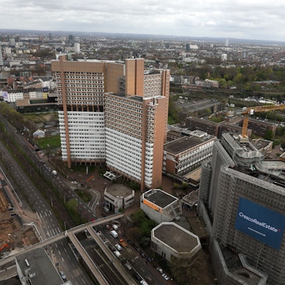 Luftaufnahme des aktuellen Justizzentrums