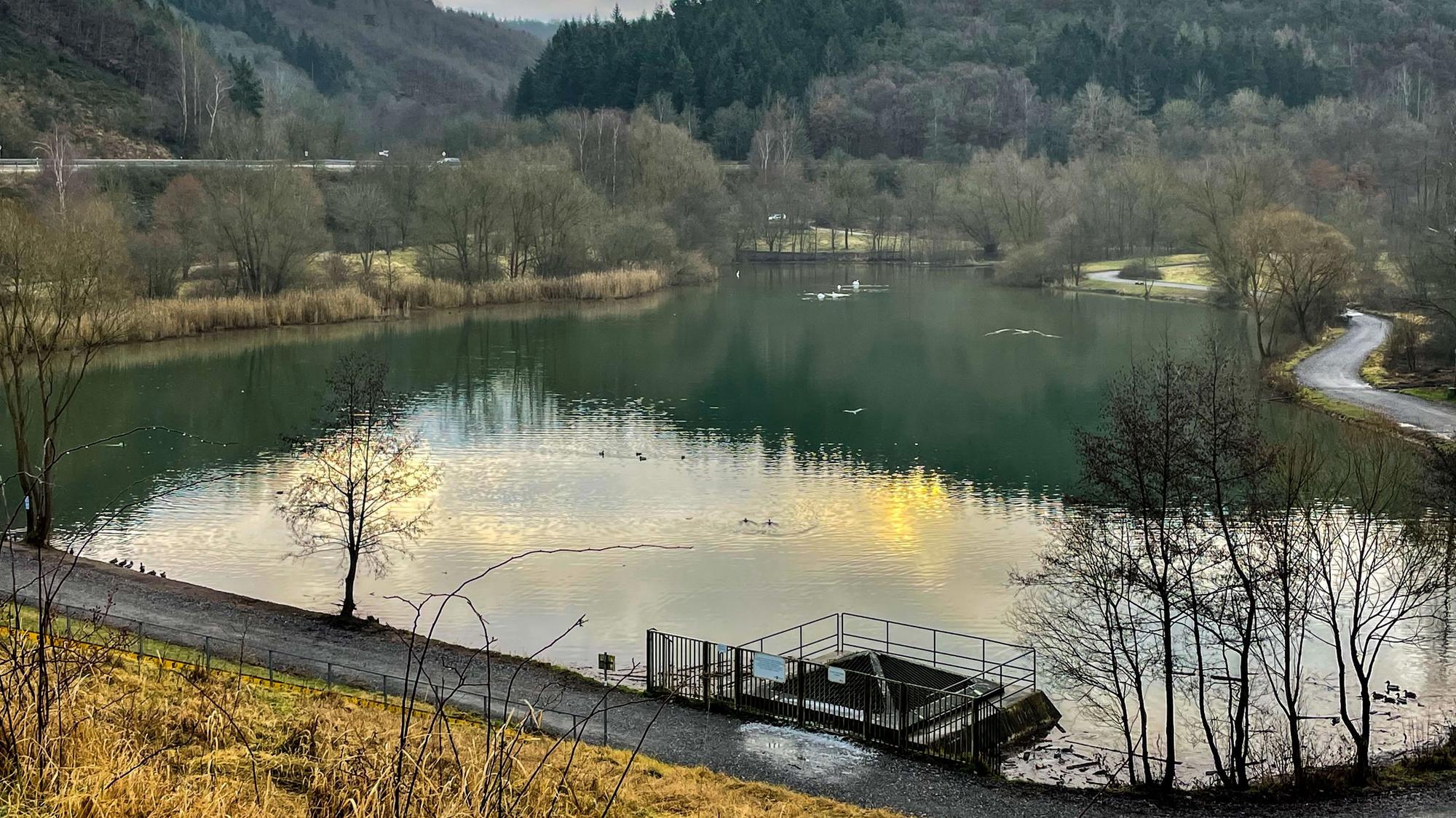 Das Hochwasser-Rückhaltebecken in Eicherscheid.