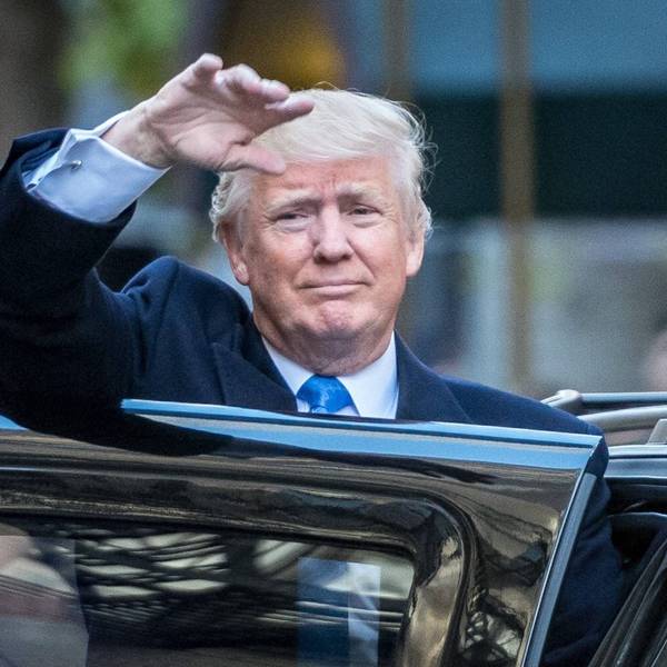 Donald Trump nach seiner Stimmabgabe am 8. November 2016 in New York