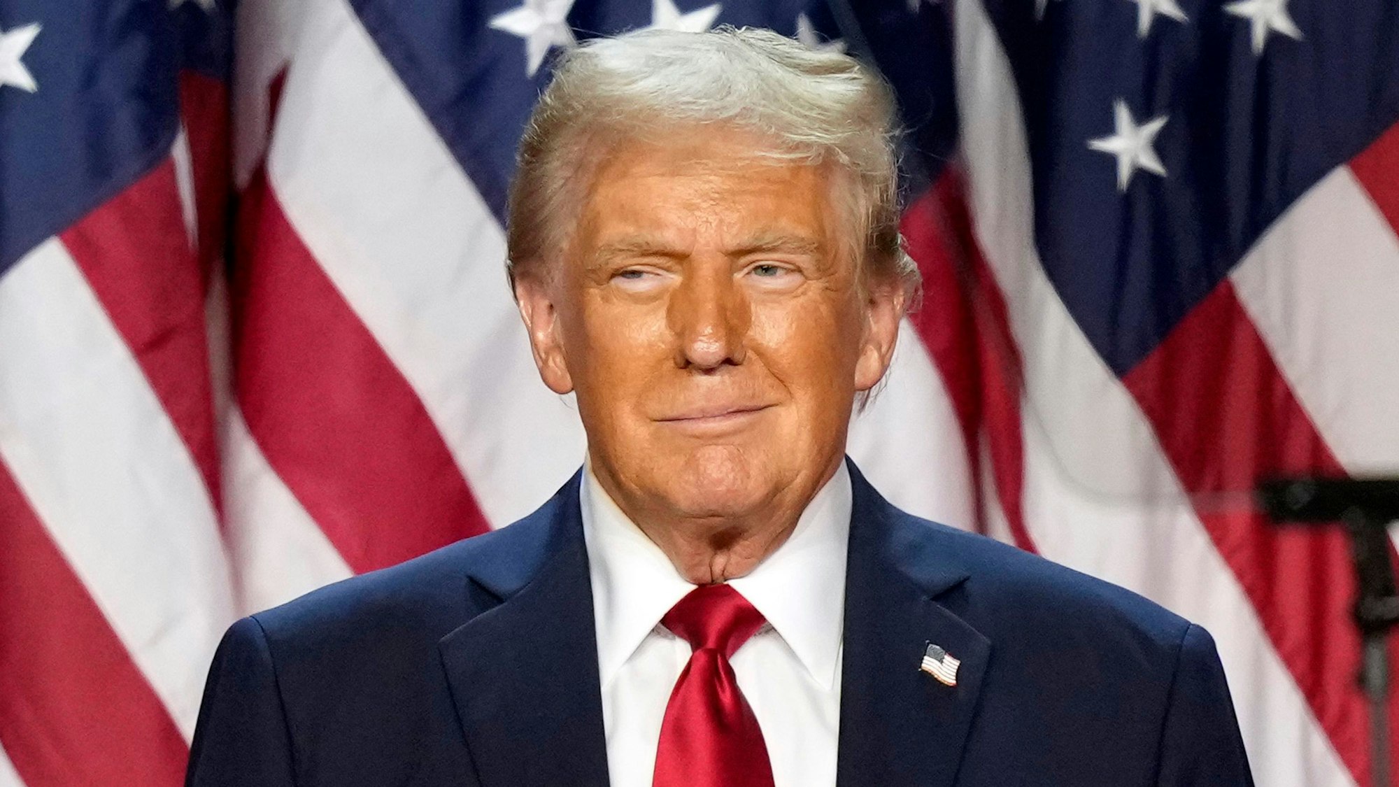 Der republikanische Präsidentschaftskandidat und ehemalige US-Präsident Donald Trump bei einer Wahlparty