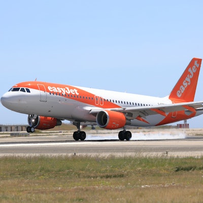 Eine Easyjet-Maschine auf dem Rollfeld.