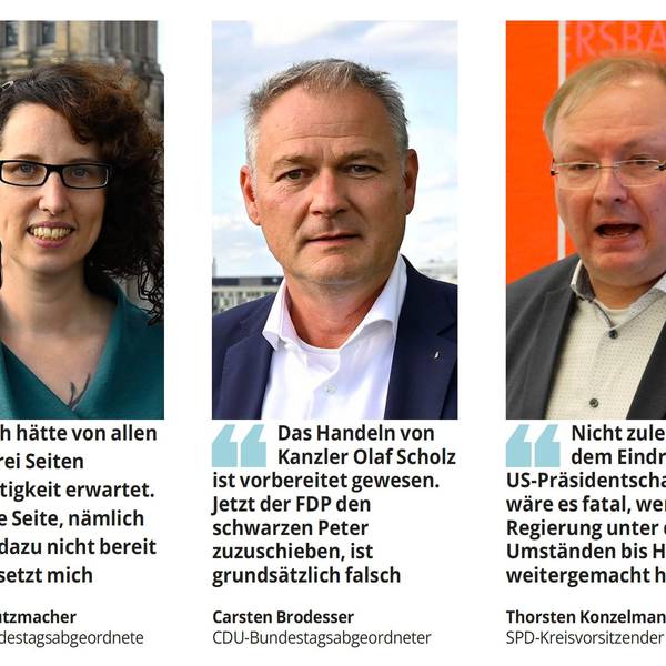Oberbergische Politiker nehmen Stellung zum Bruch der Ampel-Koalition.